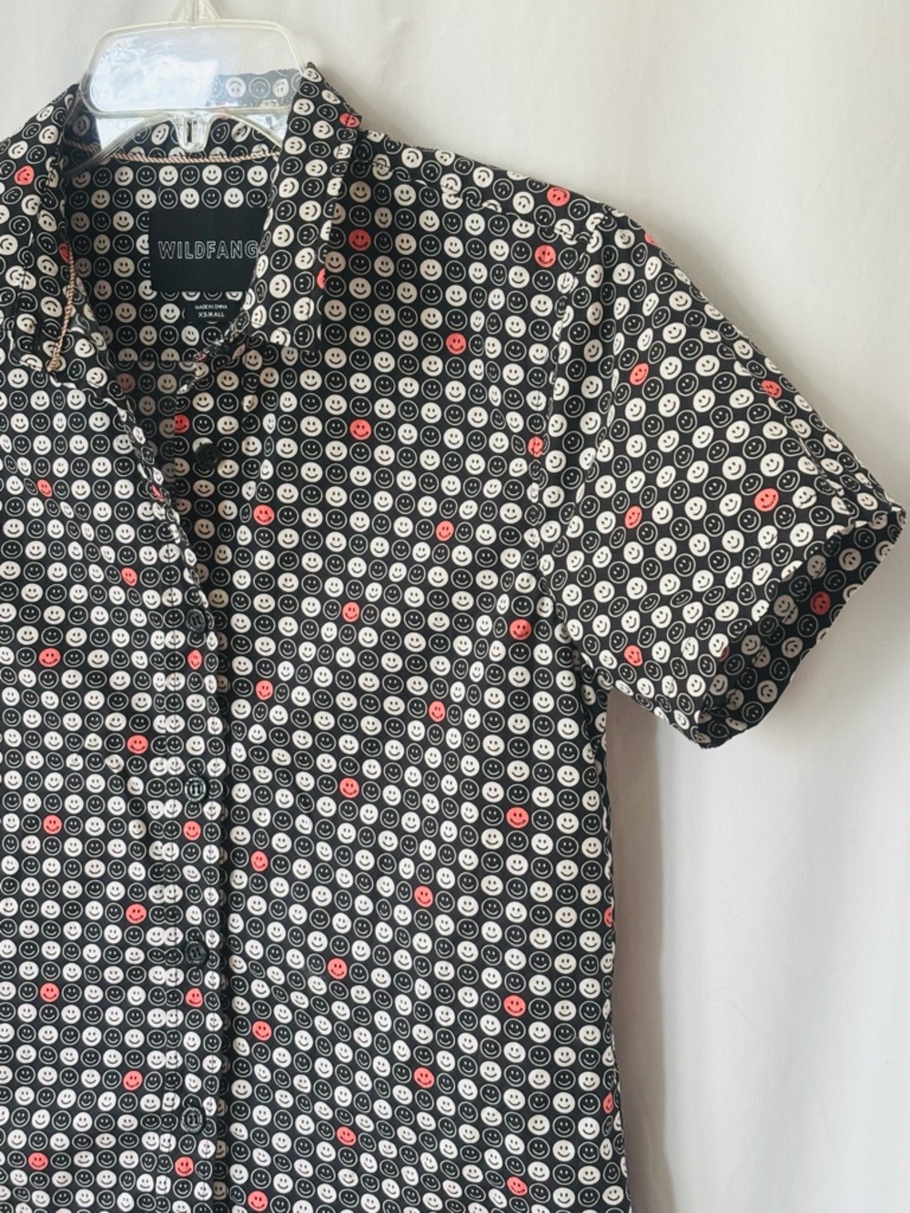 Smiley Polka Dot Short Sleeve Button Down - Picture 2 of 6